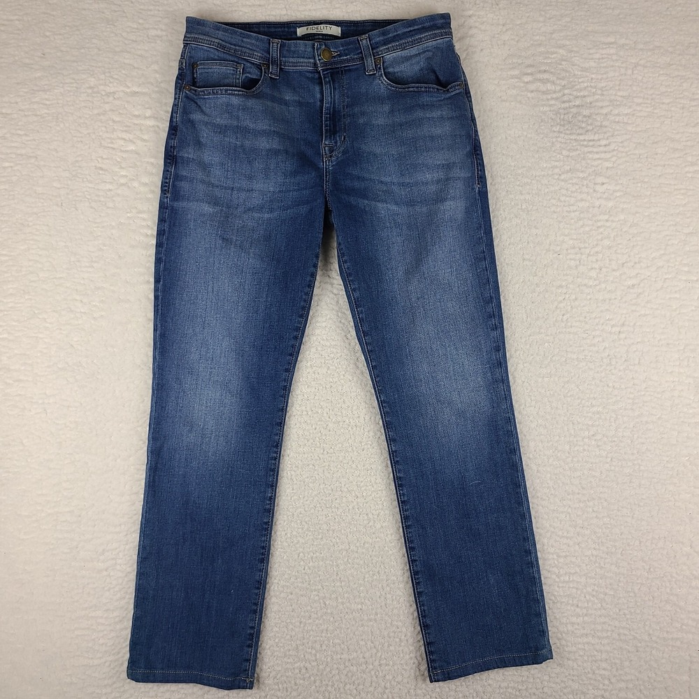Fidelity Denim Jeans‎ Mens 34 x 28 Jimmy Straight Leg Blue Medium Wash